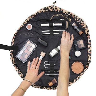 The Flat Lay Co. Open Flat Makeup Bag in Leopard Print SEPHORA UK