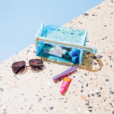 The Flat Lay Co. Makeup Perspex Box Bag in Blue Drips SEPHORA UK