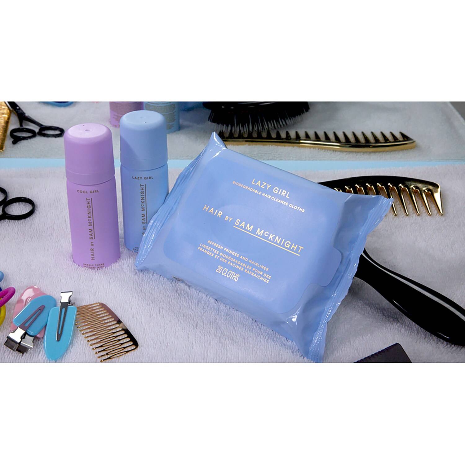 Hair by sam mcknight lazy girl biodegradable hair cleanse cloths 100g